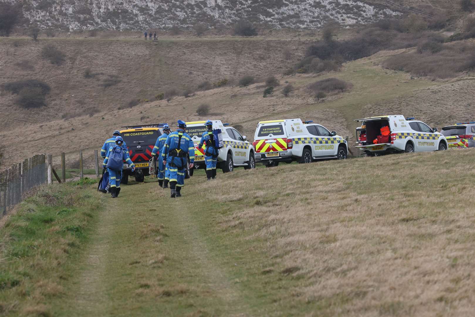The police and coastguard are at Langdon Bay in Dover this afternoon. Picture: UKNIP