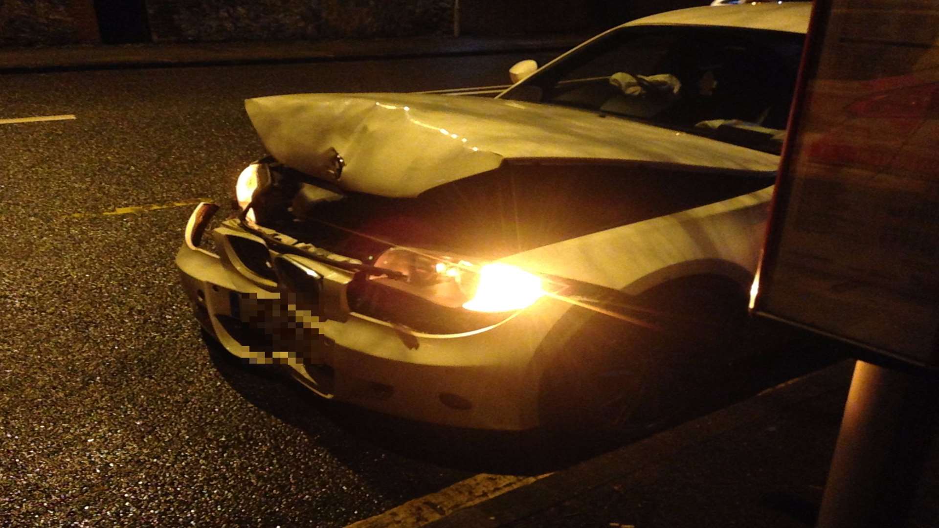 A car collided with a lamppost in Tonbridge Road