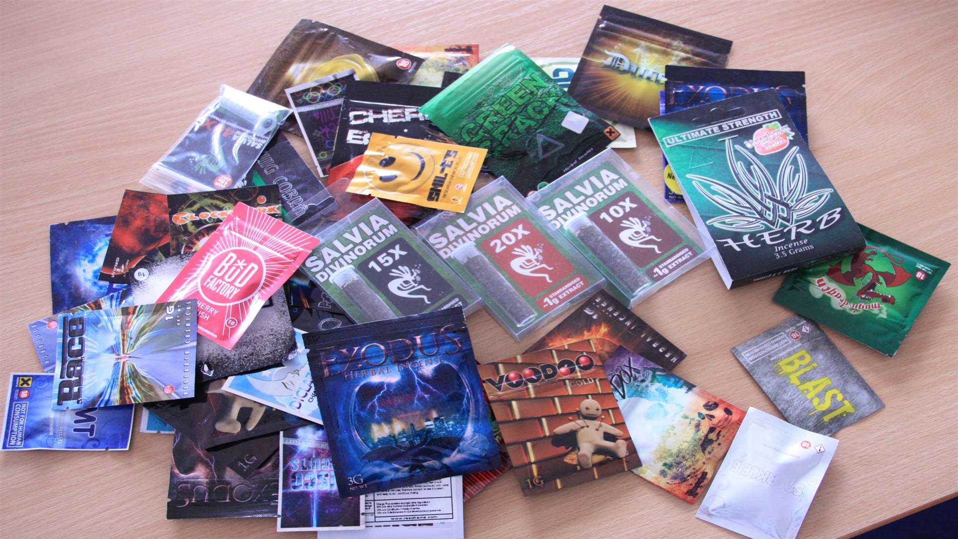 Some of the legal highs seized during the raids