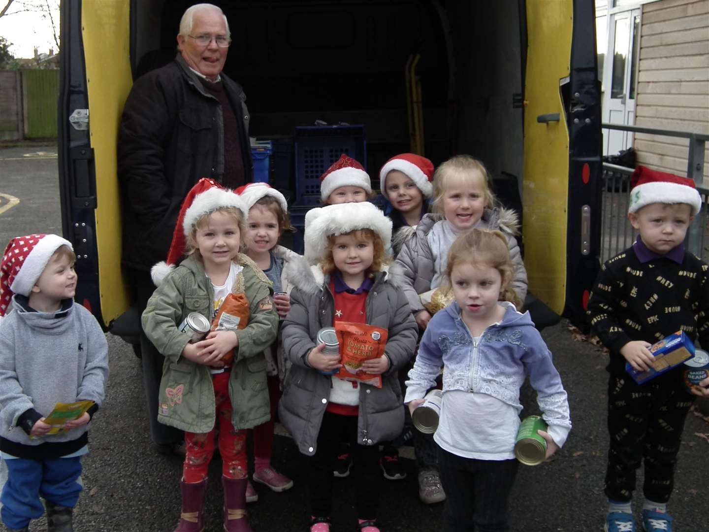 Children from the Bright Sparks Nursery with their donations. Pictur: Picture: Deal Food Bank