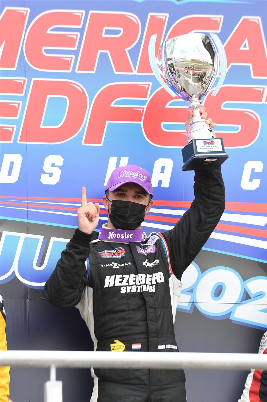 Championship leader Loris Hezemans won the second NASCAR Whelen Euro Series Pro race Picture:Simon Hildrew