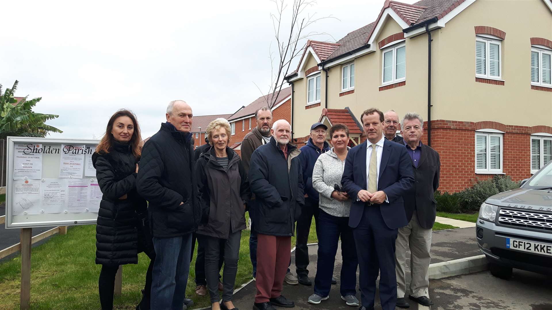 MP Charlie Elphicke met with residents of Hyton Drive to discuss problems with the Persimmon housing development in October 2017