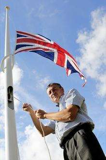 Chris Gunn, one of the parish councillors, who will lower the flag in Burham to half mast, on request ,when there is a death in the village.