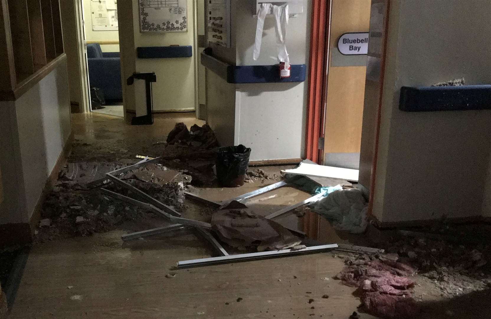 Damage at Tonbridge Cottage Hospital after a burst water pipe forced the hospital to close