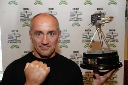 Former boxing champion Barry McGuigan who took to the stage to reveal a hidden talent