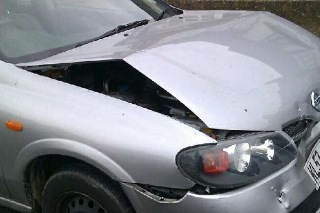 The damage caused to Tom Dennis’ car in Gillingham