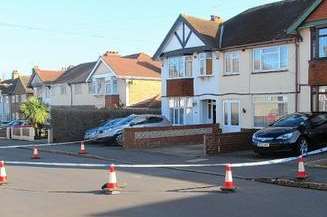Police cordoned off Downs Road, Walmer, during the incident