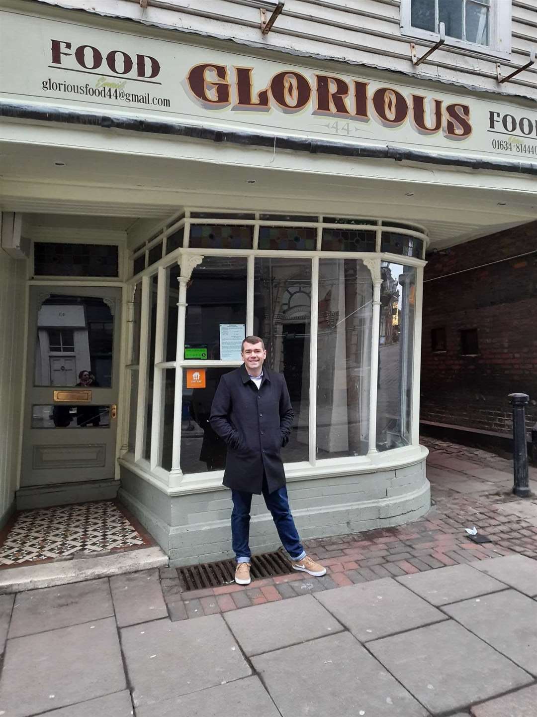 Paul Dixon outside his wonky shop micropub