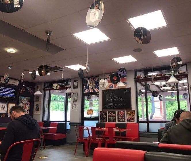 The themed interior of Mickey's Diner
