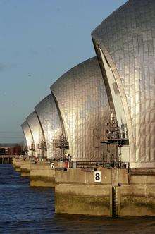 The Thames Barrier near Woolwich
