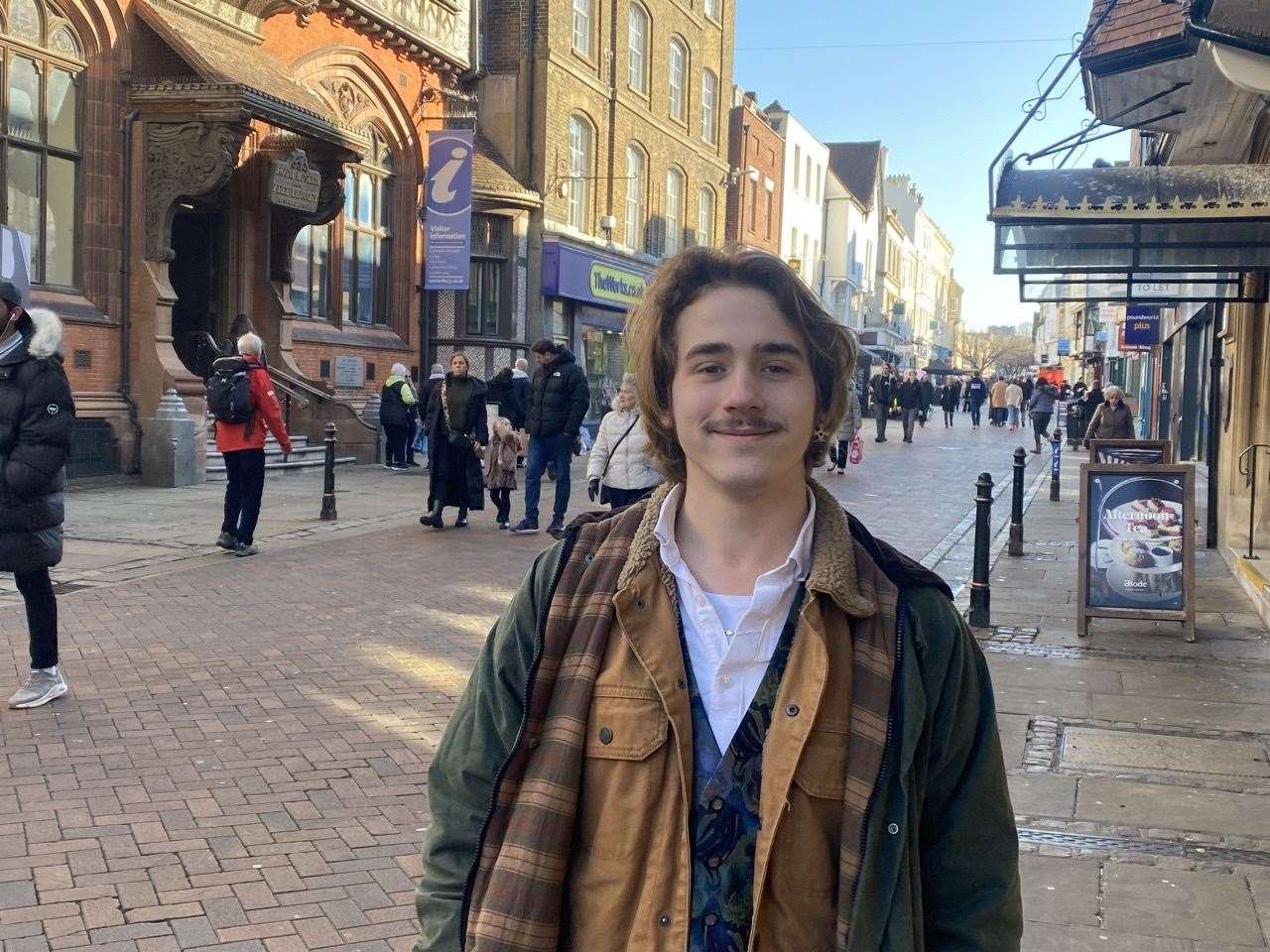 Marcus, 18, agrees that some shops in Canterbury high street look garish