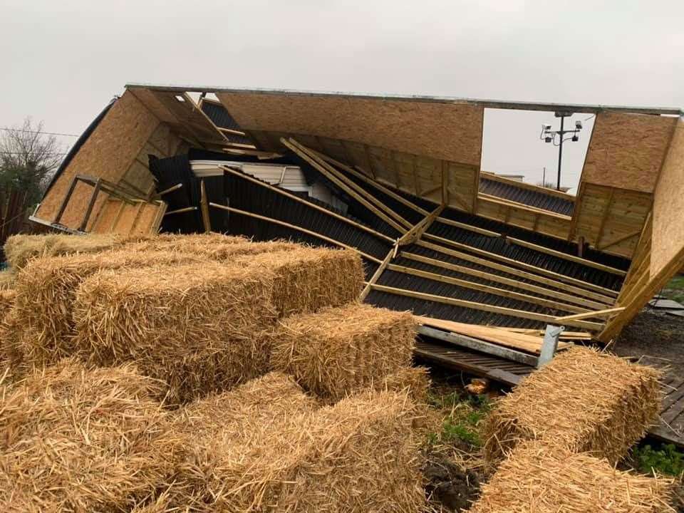 Damage caused by Storm Ciara. Picture: New Hope Animal Rescue