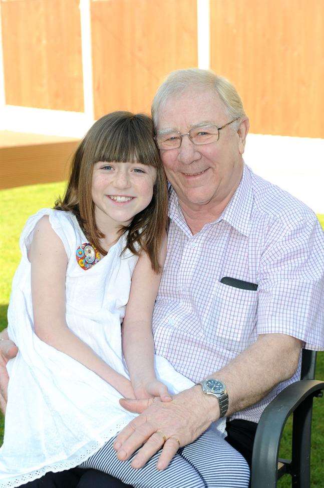 Ellie with her Grandad Reg Burns