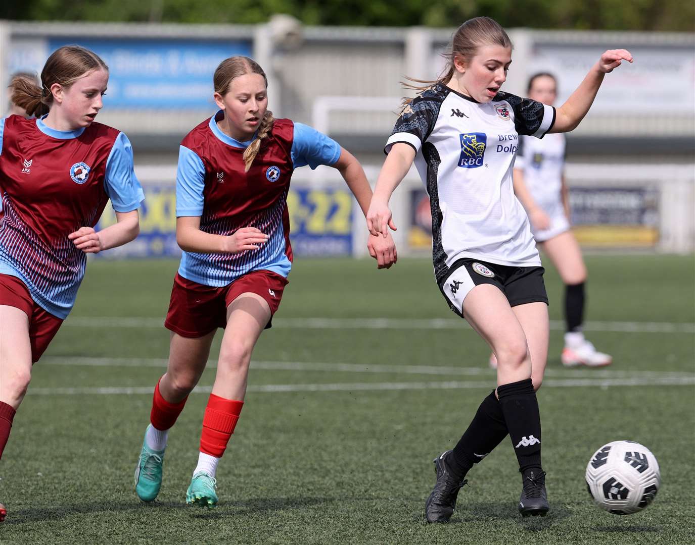 Bromley under-16s in possession during the Kent Merit Under-16 Girls Cup Final. Picture: PSP Images