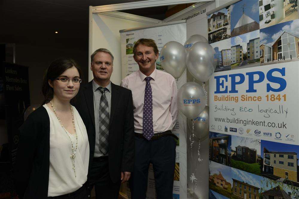 Laura Glover, Gary Brown and Richard Epps of Epps builders at the Kent Construction Expo