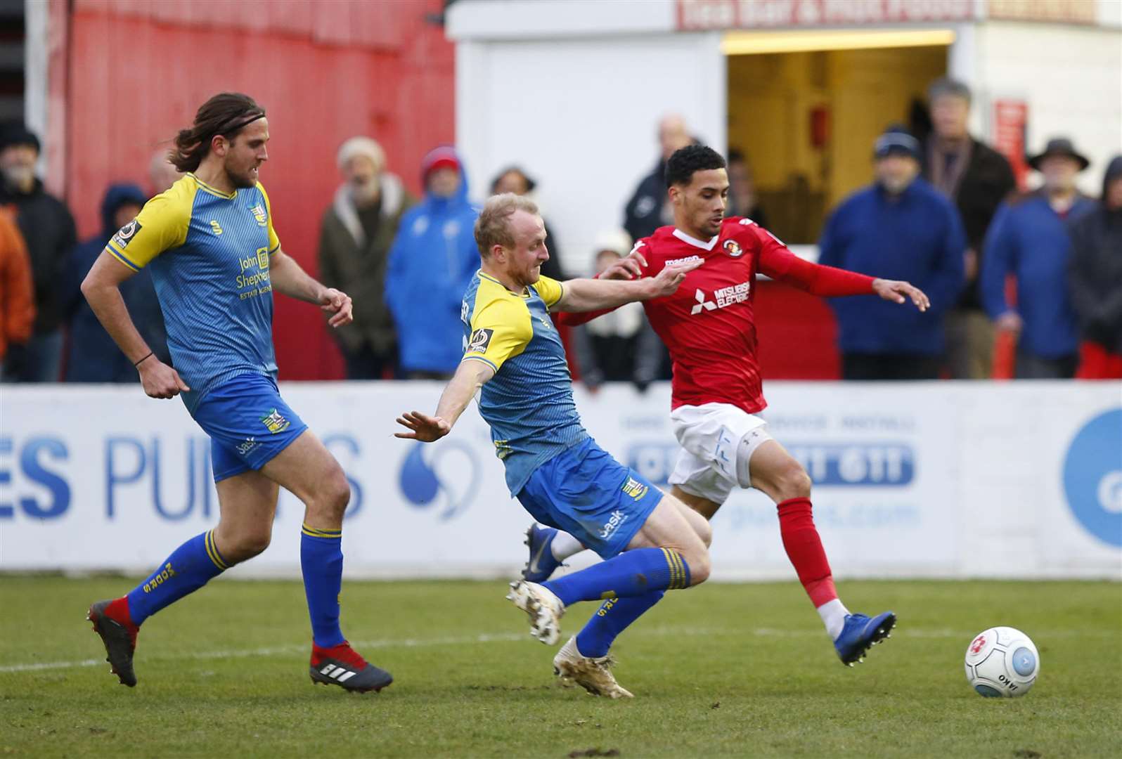 Ebbsfleet (in red) are 10th in the National League Picture: Andy Jones