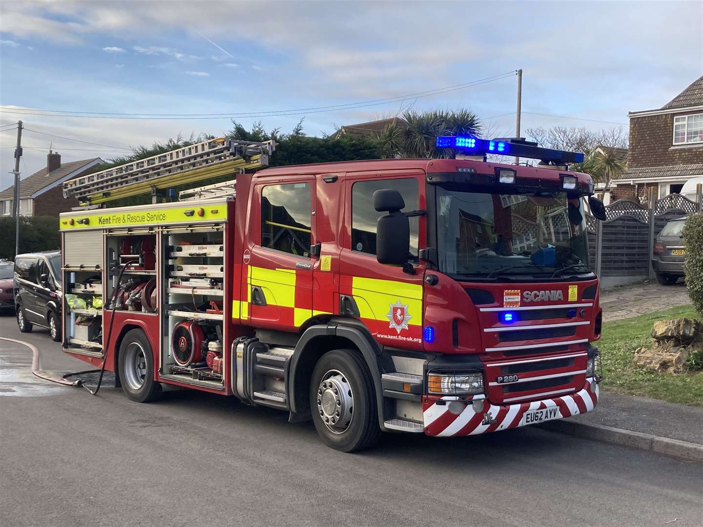Four fire engines were called to the incident