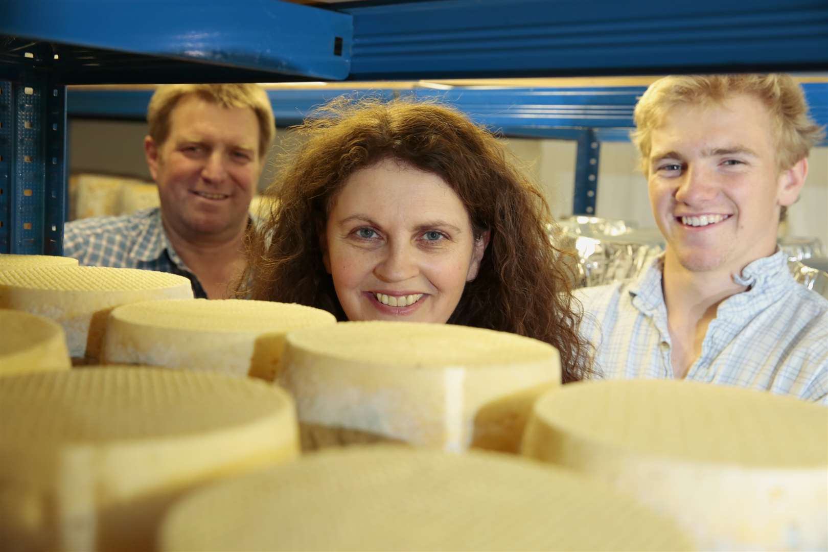 Steve, Karen and Frank Reynolds in their cheese store at Iden Manor Farm in Staplehurst