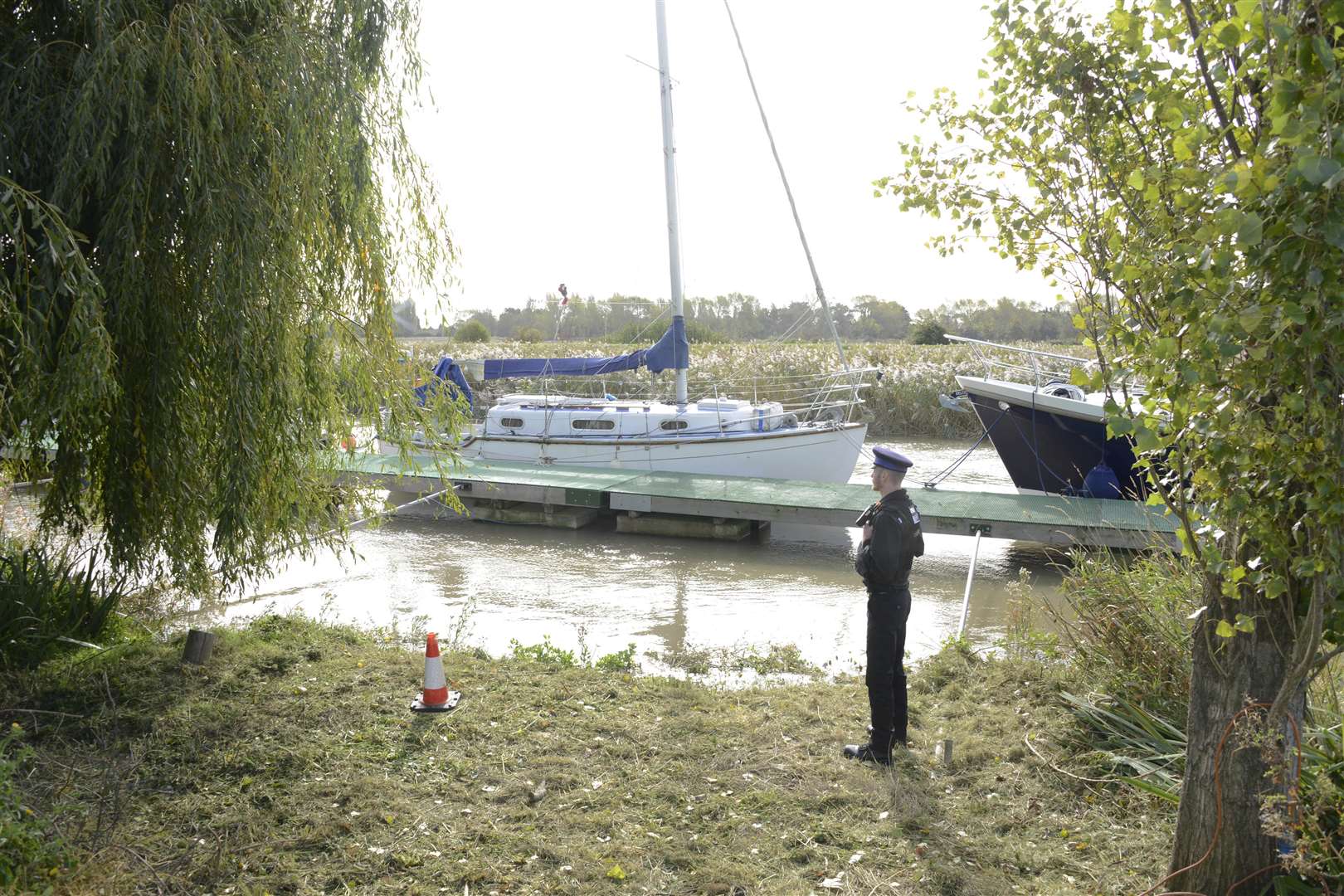 The jurors were taken to the marina to see the crime scene. Picture: Paul Amos.