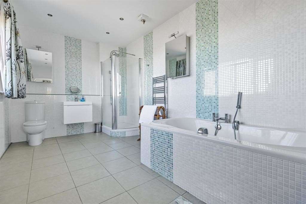 The home's modern family bathroom. Picture: Christopher Hodgson