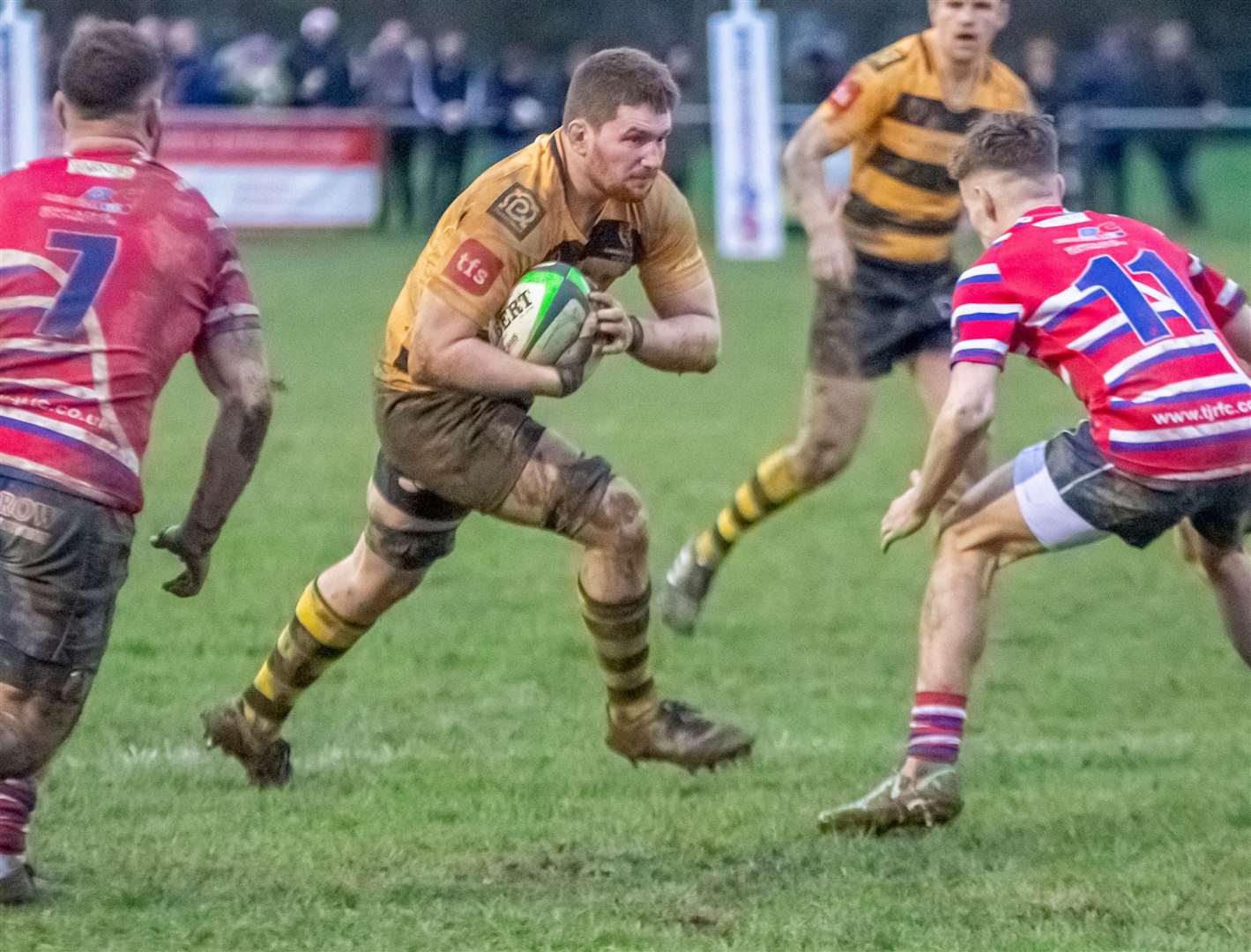 Jamie Stephens – got two tries in Canterbury’s win at North Walsham in November. Picture: Phillipa Hilton