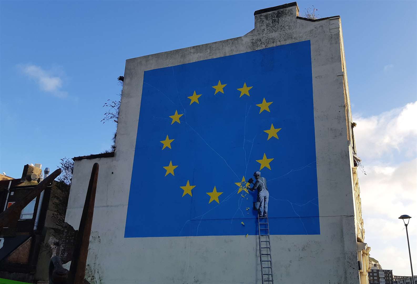 Symbol of Brexit, the Banksy Mural in Dover
