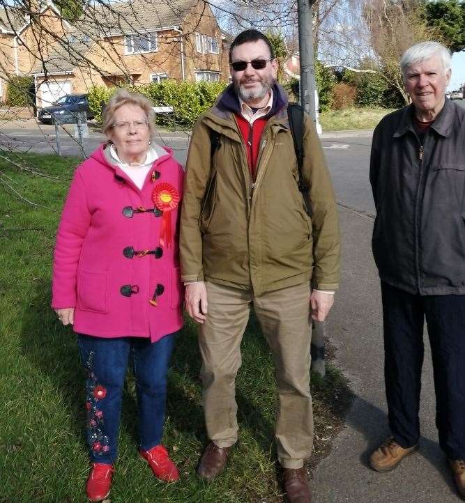 Cllr Rose with her Fant Ward colleagues Paul Harper and Patrick Coates