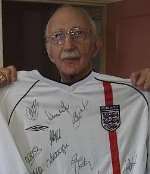 CHARITY FUND-RAISER: Stanley Blow with a signed England shirt