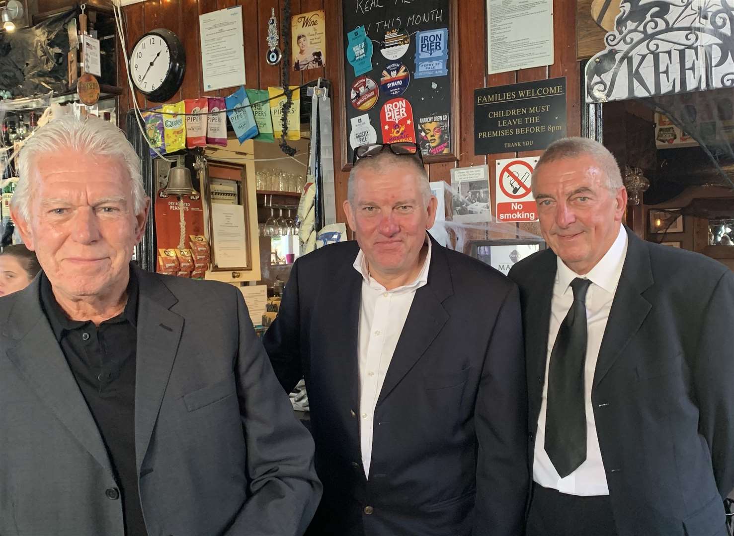 Pub regulars (from left,) Peter Willcox,Frank Maskell and Brian Stanley