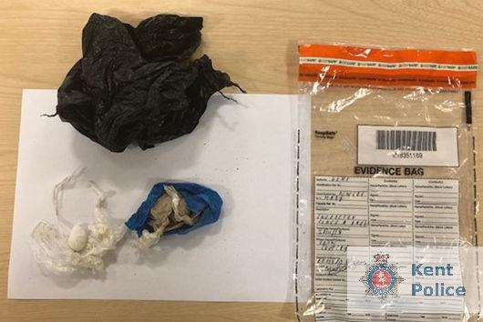 The drugs that were found after officers arrest Mabo Resean. Picture: Kent Police