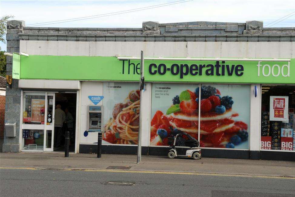 The Co-op in Teynham where the man set fire to himself