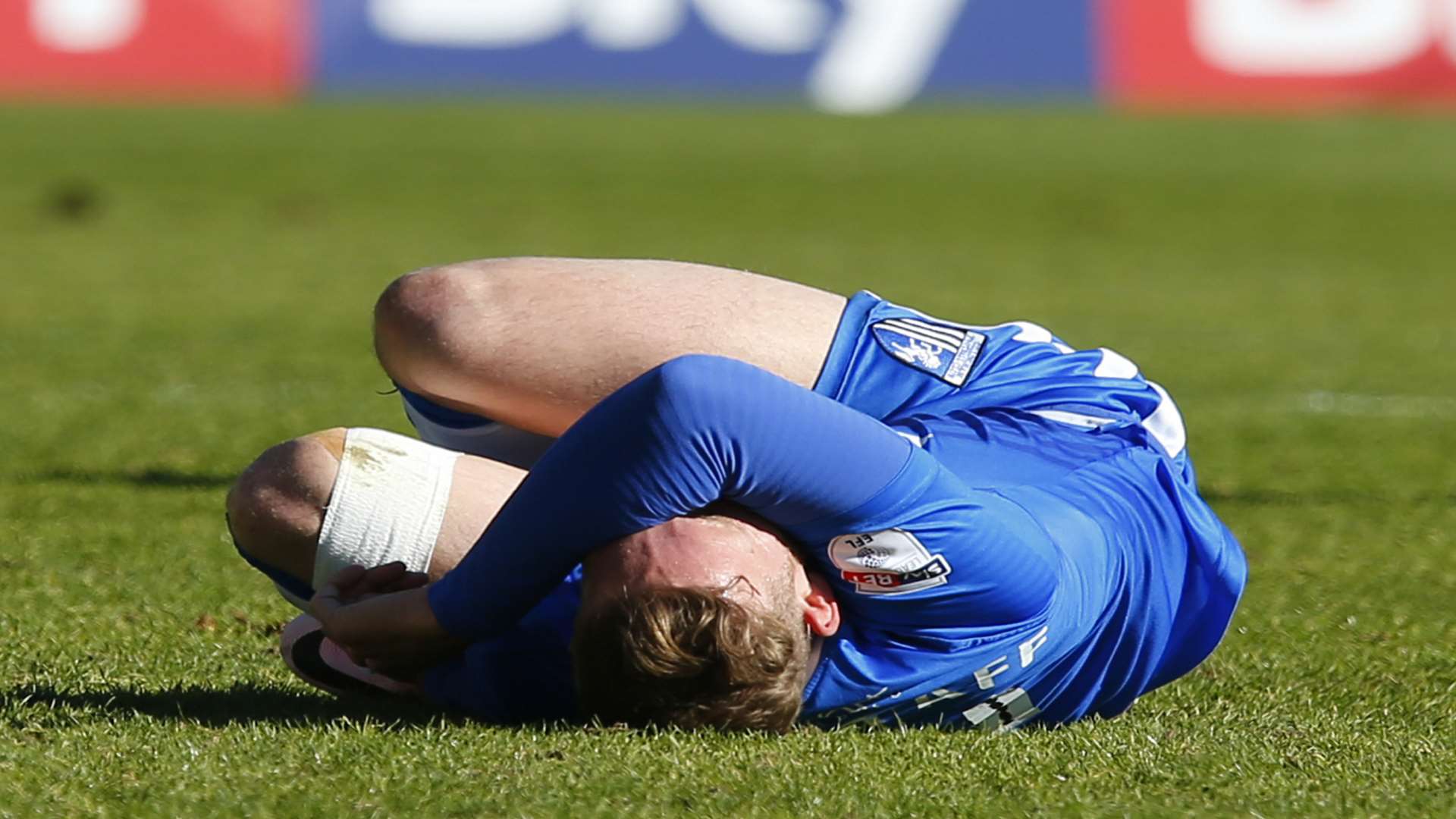 Scott Wagstaff is injured against Peterborough Picture: Andy Jones