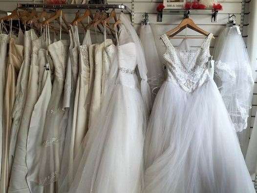 The wedding gowns are now on sale at three British Heart Foundation shops