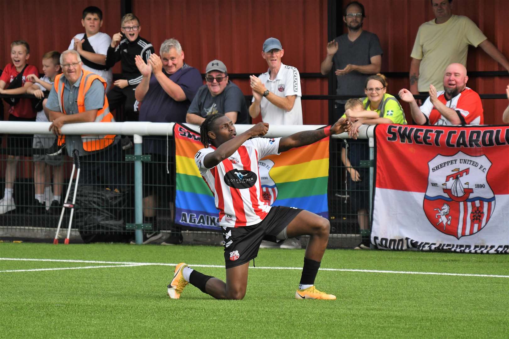 Jefferson Aibangbee scores Sheppey's fourth against Rochester United Picture: Marc Richards (51485936)