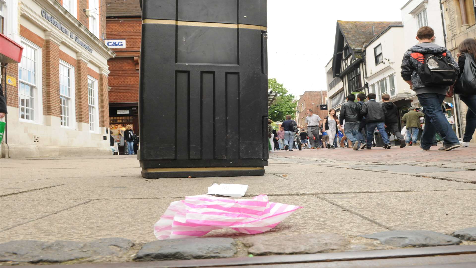 Litter dropped in Canterbury City centre