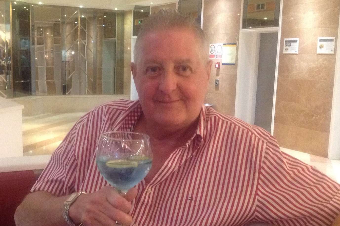 Phil enjoys a tipple before a last family holiday in March