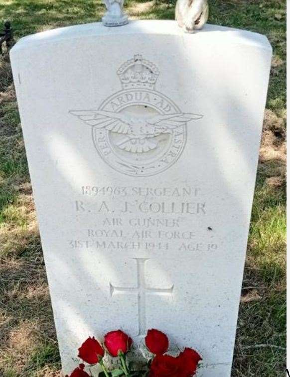 The gravestone of Sgt Richard Collier in Sheerness Cemetery