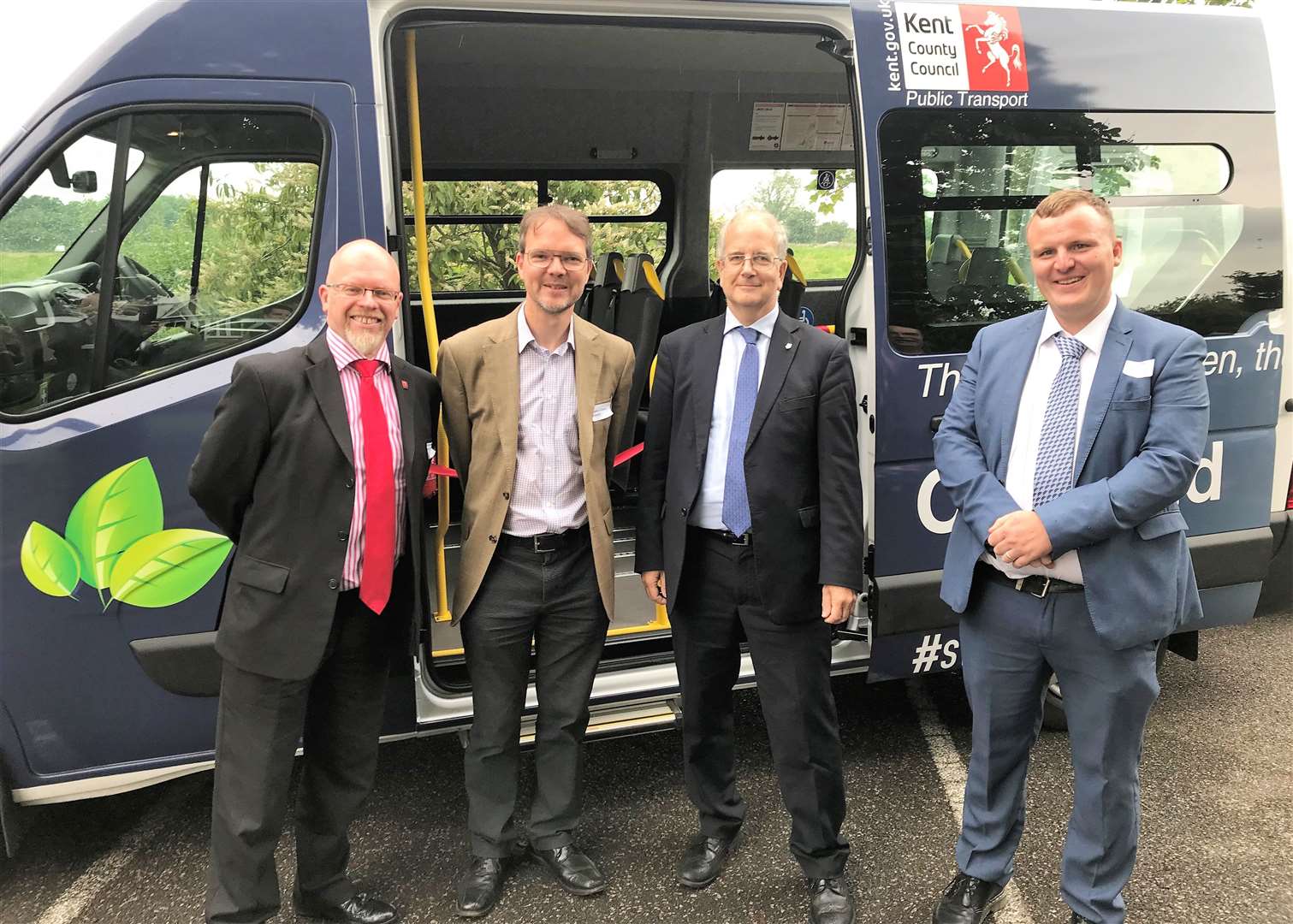 Grahame Neagus, Head of LCV, Renault Trucks; Compaid Chief Executive Stephen Elsden; Deputy cabinet member for highways, transportation and the environment Michael Payne; KCC public transport’s Shane Hymers (12848353)