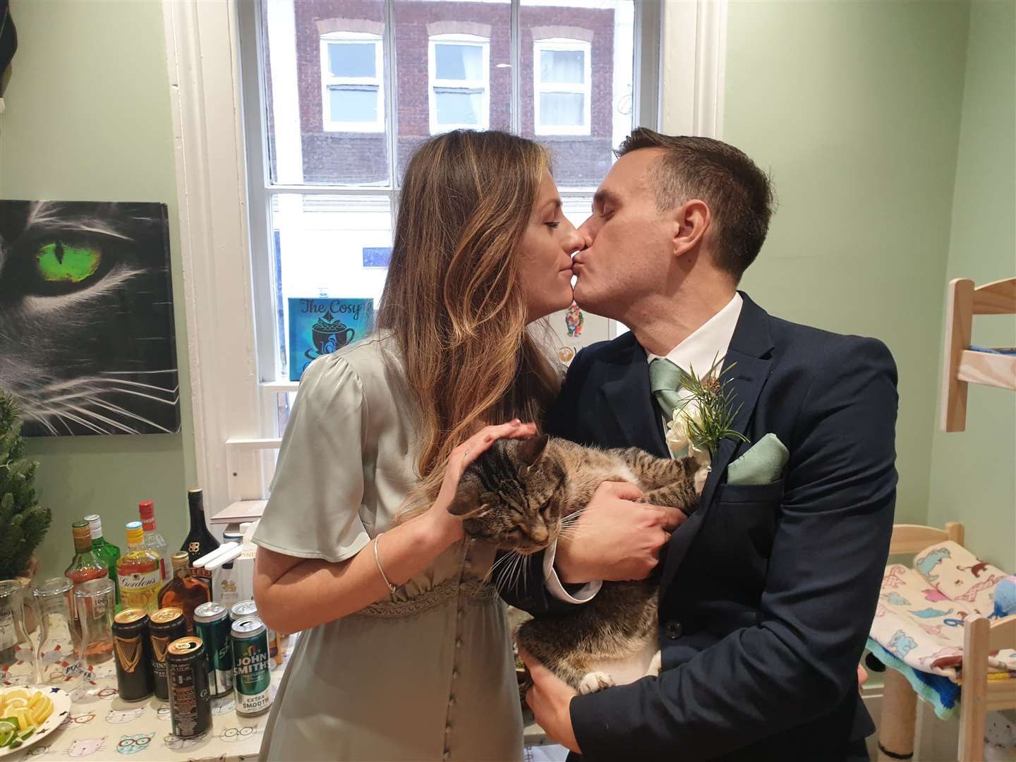 Cara and Mark Cowell-Young had their wedding reception at the Cosy Cat Cafe in Herne Bay High Street