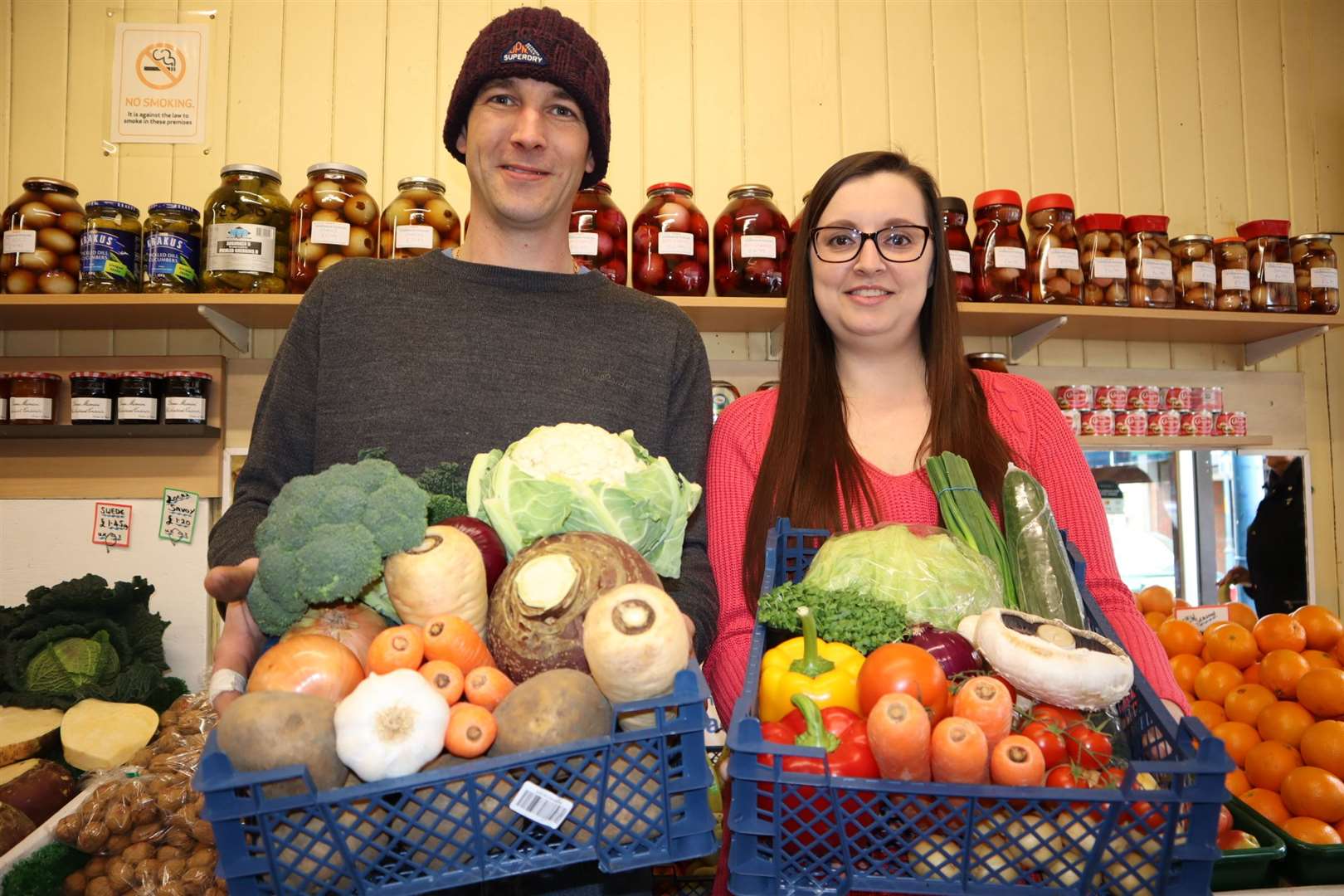 Lewis and Stacey Feaver of Rob's Traditional Greengrocery in Sheerness