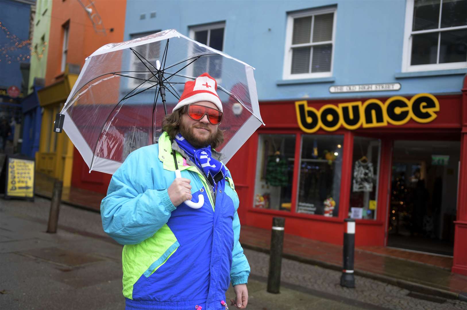 Reporter Rhys looks ready to hit the slopes. Picture: Barry Goodwin