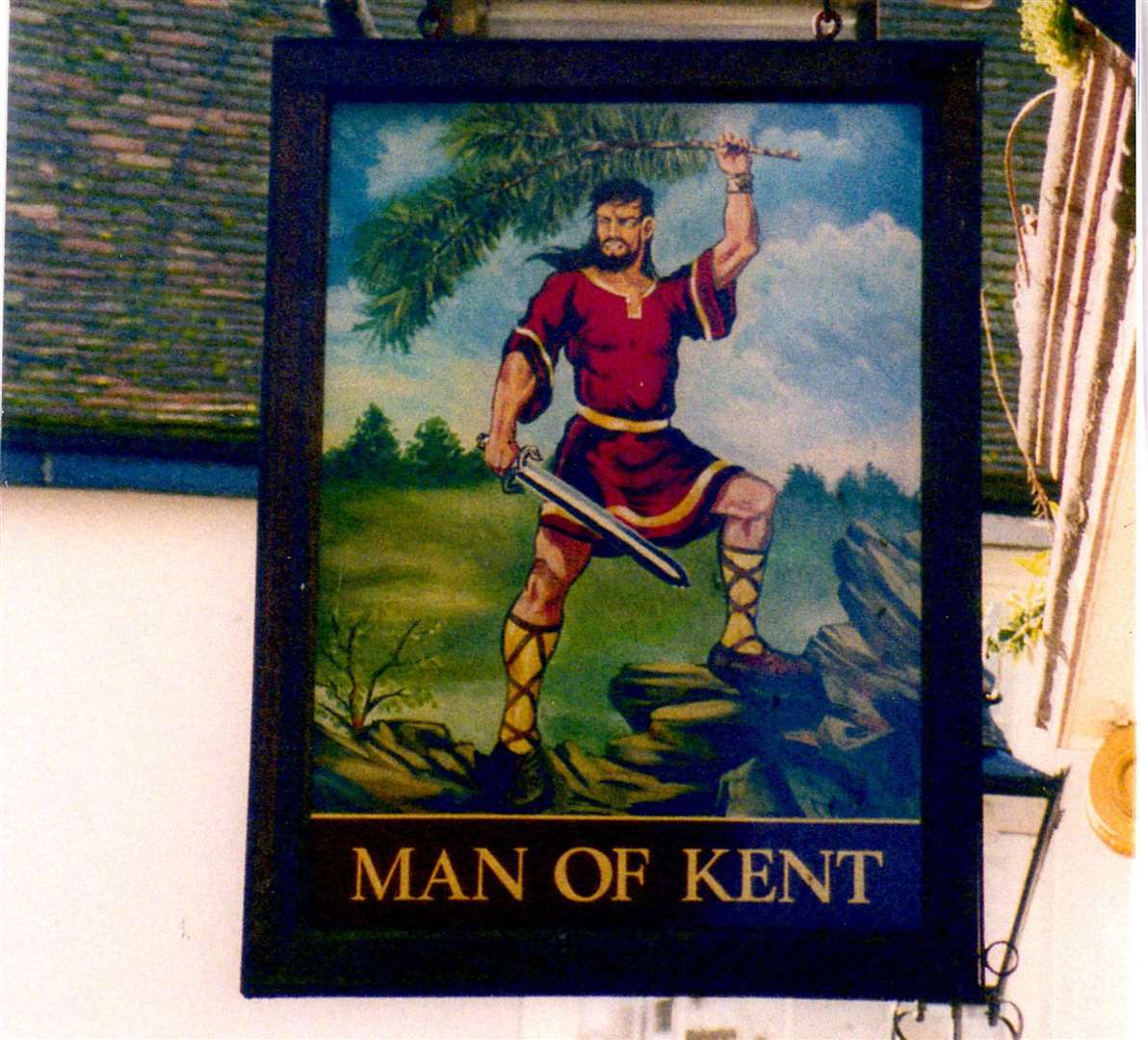 The former sign at the Man of Kent pub in Middle Row, Ashford. Picture: David Line