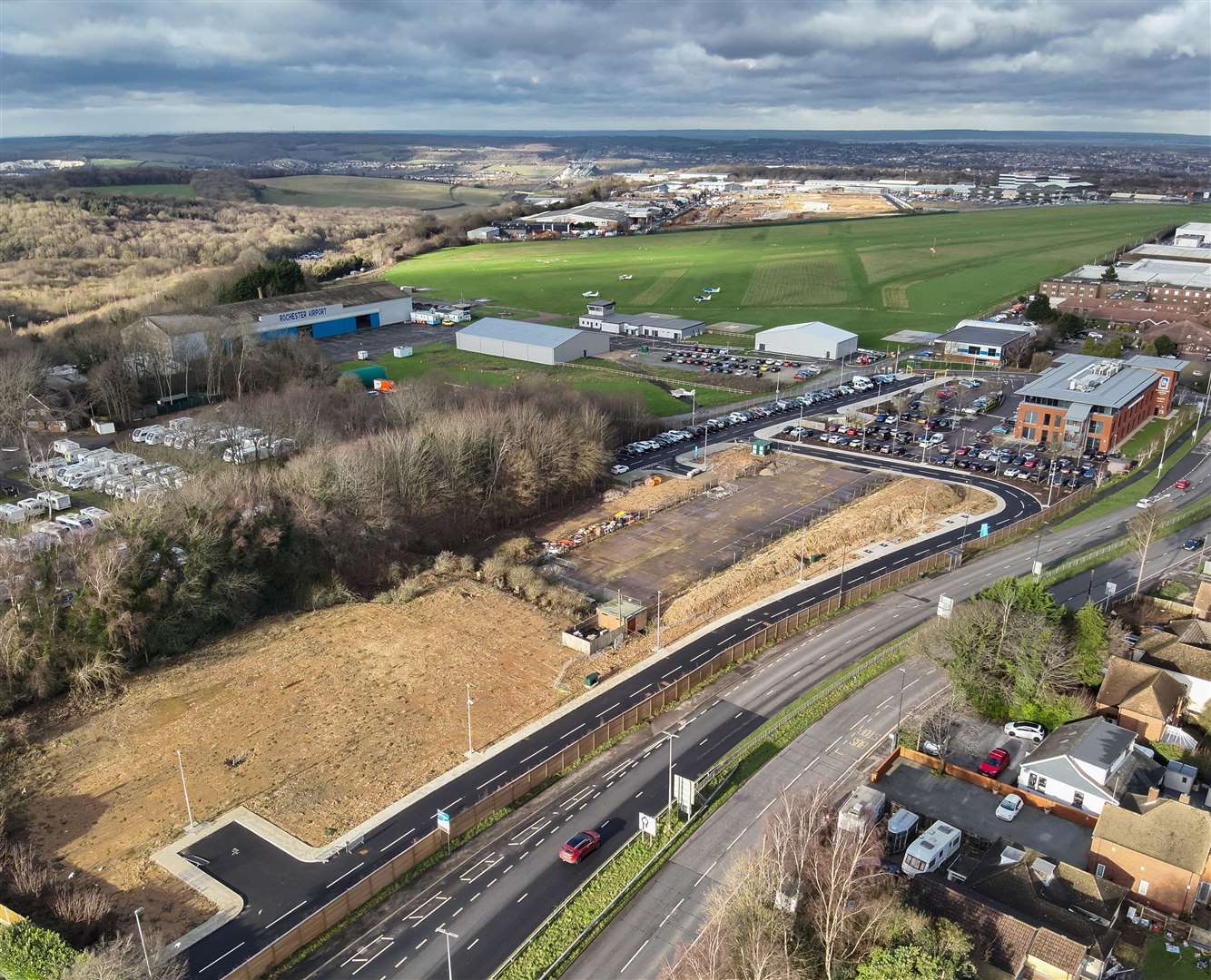 An aerial view of the Medway Innovation Park site which could now be mothballed