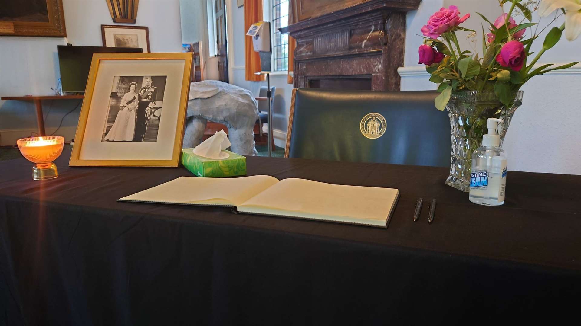 Book of condolence for The Queen at Queenborough Guildhall. Picture: Cameron Beart