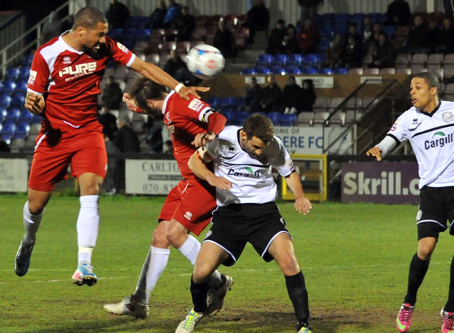 Ross Lafayette fails to connect with a first-half header. Picture: David Brown