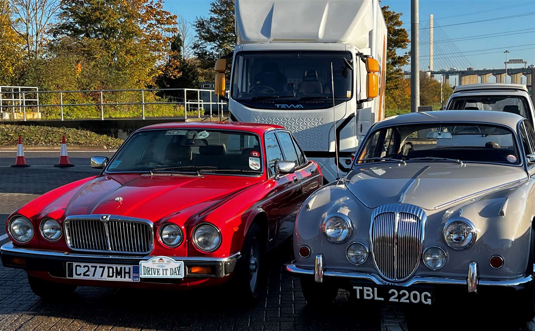 Cars from the past six decades travelled through the Dartford Tunnel