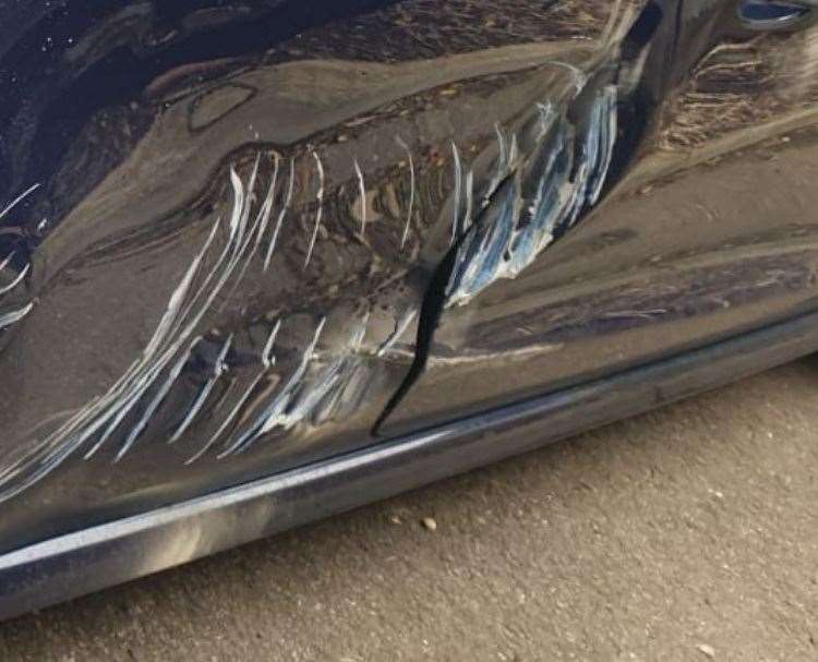 Sarah Foreman's damaged car