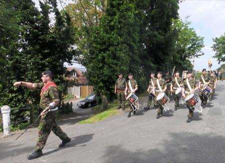 Sheerness Army Cadet Force lead the march during Minster in Sheppey Royal British Legion laying up ceremony