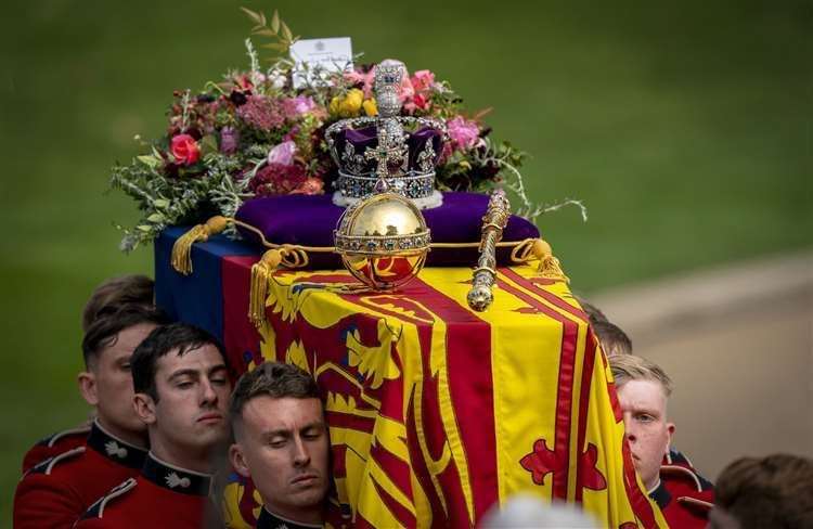 L Cpl Flynn was one of nine soldiers to carry the coffin. Picture: PA