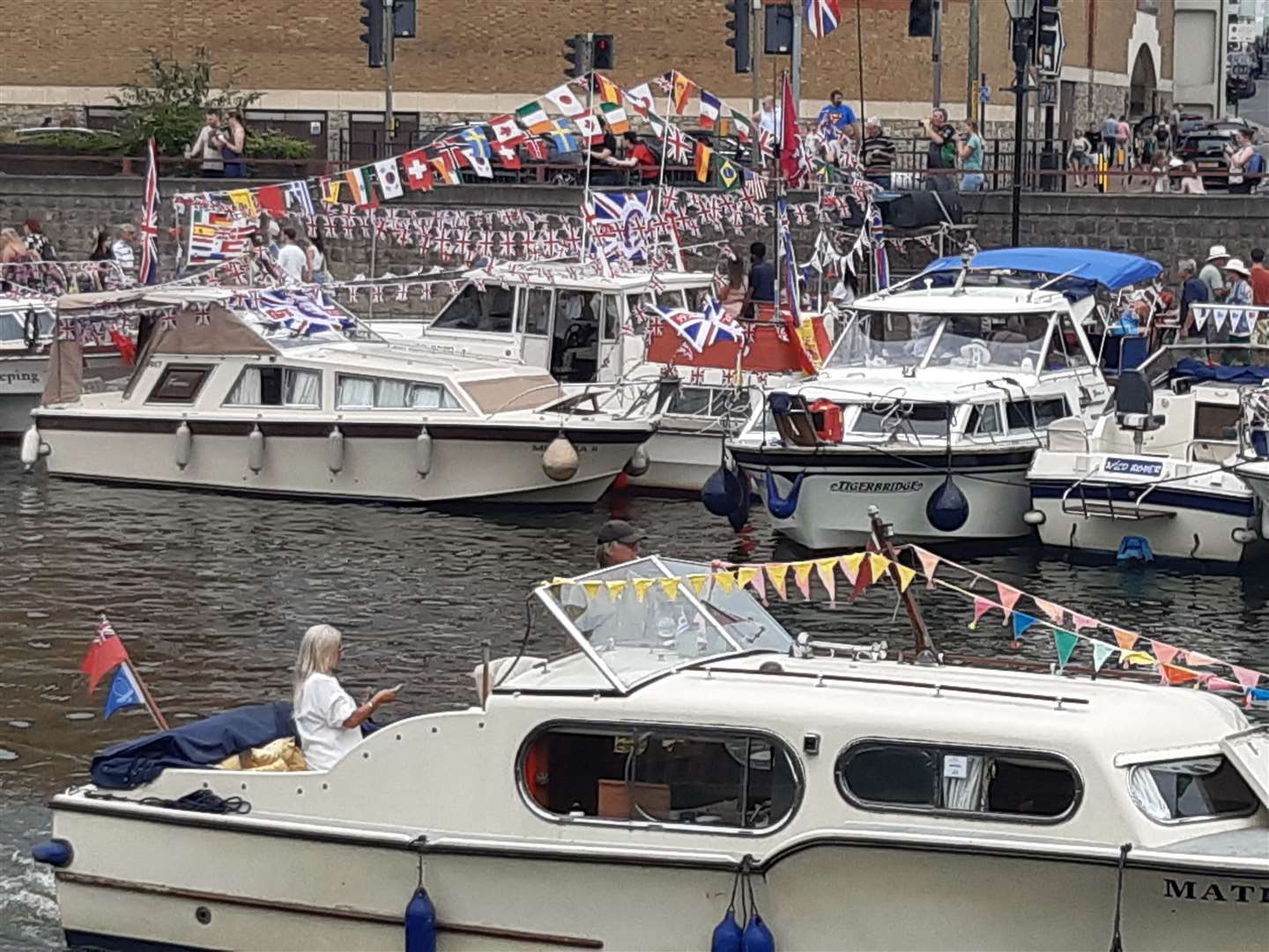 Boats moored up on the River Medway for the festival